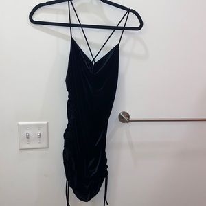 Black Zara mini velvet dress